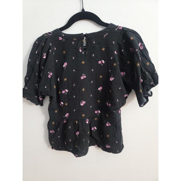Art Class Girls Boho Black Floral  Shirt Size Youth Large 10/12 - Picture 4 of 4
